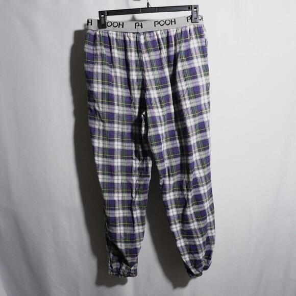 Vintage 90s Tigger Pooh Plaid Pajama Pants VTG 33" Waist M/L Blue Green Disney - Picture 3 of 5